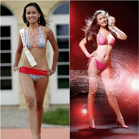 Vóc dáng của Mai Phương Thúy từ thời thi Hoa hậu Việt Nam 2006 vẫn còn lép kẹp. Thế nhưng, hiện tại cô đã được tôn vinh là một trong những người đẹp sở hữu đường cong nóng bỏng nhất.