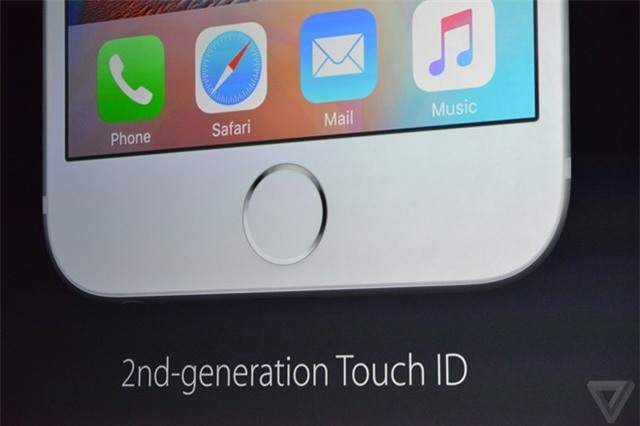 8. Cải tiến Touch ID: iPhone 6S và 6S Plus cũng được cải tiến cảm biến vân tay. Touch ID giờ đây mang lại tốc độ quét nhanh hơn gấp đôi phiên bản trước. 