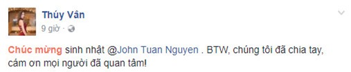 A hau Thuy Van cong khai chia tay dai gia vao dung sinh nhat hinh anh 1