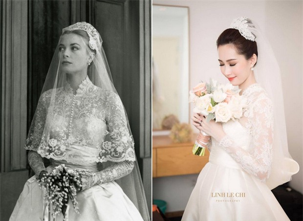 1 trong 3 mẫu váy cưới của Thu Thảo được lấy cảm hứng từ mẫu váy của công nương Grace Kelly - Ảnh 6.