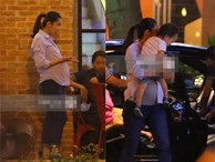 Hot: Mang thai gần 9 tháng, Hà Tăng vẫn vui vẻ bồng bế con trai đi chơi sau giờ làm