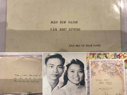 Thiệp cưới năm 1961 của thầy Văn Như Cương và vợ 'gây sốt'