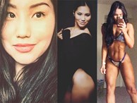 Mỹ nữ Á mặt xinh hiền dịu tương phản cơ bắp đầy sức mạnh
