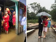 Tổ chức đám cưới trong ngày mưa ngập, cặp đôi đã có hành động khiến người ta bật cười