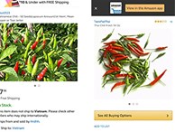 ‘Sửng sốt’ với ớt Việt được rao bán trên Amazon 670.000 đồng/kg