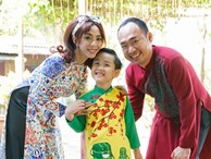 Gia đình nhà Thu Trang - Tiến Luật rạng rỡ diện áo dài đón Tết 