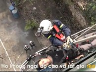 Xem 5 cô lính cứu hoả đu dây cứu người ở Hà Nội