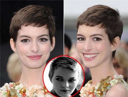 nne Hathaway là một trong những tín đồ trung thành của kiểu tóc này. Nữ diễn viên trẻ trung luôn biến tấu kiểu tóc này khi xuất hiện trước công chúng. Bạn chỉ cần thêm một chút phần mái ngắn cổ điển là có thể tạo cho thêm một phong cách tóc pixie đầy năng động.