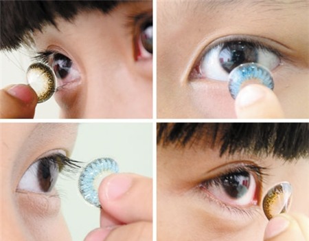 Kính áp tròng,Đẹp bất cập hại, mắt to, học sinh