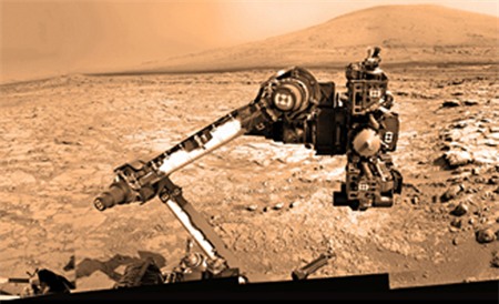 Một bức ảnh Curiosity do các camera của nó tự chụp. Ảnh: NASA.