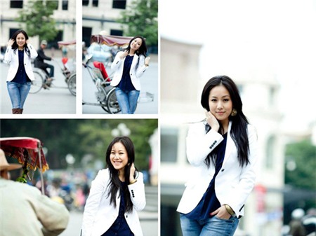 Hoa hậu Ngô Phương Lan trong một buổi chụp hình cho tạp chí Mốt và Cuộc sống.