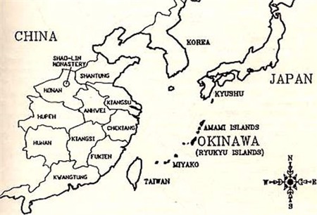 Vị trí của Okinawa ở phía nam Nhật Bản thể hiện trên bản đồ. Nguồn: Japan Security Watch