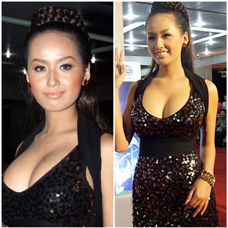 Vòng 1 nhìn muốn nổ mắt của Hoa hậu. Đây bị cho là một phong cách rất phản cảm