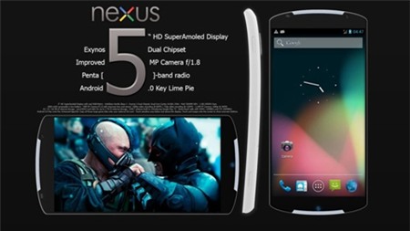 Nexus 5, smartphone “quái vật”, Nexus 4, Google,camera 13MP, công nghệ Nikon, chip Qualcomm