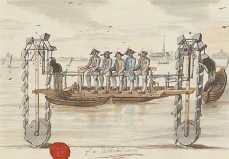 Máy nạo vét bùn ở Hà Lan năm 1761.