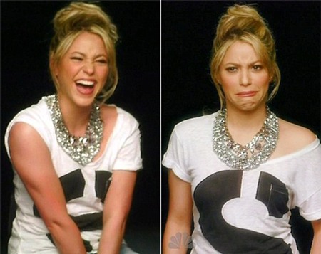 HLV nữ duy nhất của The Voice cười sảng khoái và làm mặt xấu trong đoạn video của đài NBC.