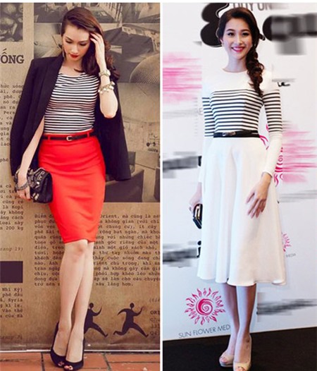 Sao Việt 'thất thường' cùng kẻ sọc - 14