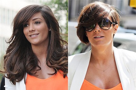 Frankie Sandford trước (phải) và sau khi nối tóc.