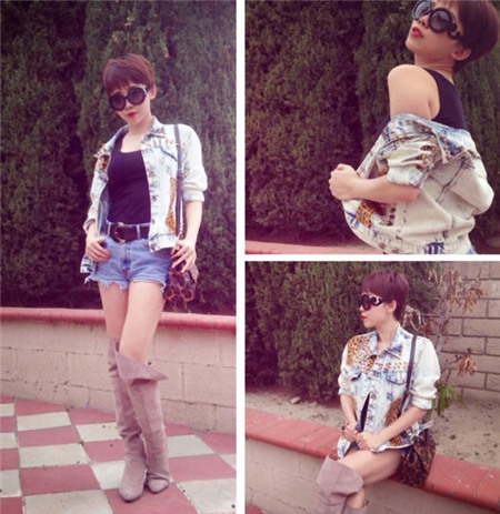 Lúc khác, người ta lại bắt gặp một Tóc Tiên bụi bặm, khỏe khoắn khi diện .