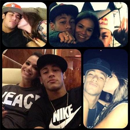 Một số hình ảnh tình cảm của Neymar và bạn gái được đăng trên trang cá nhân. Ảnh: Twitter.