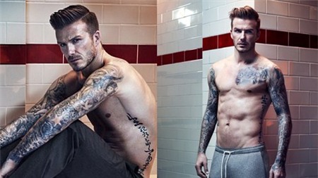 Beckham khoe hình xăm siêu manly