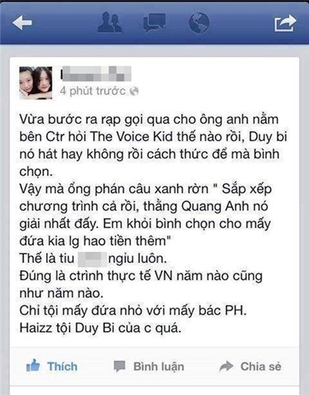 Quang Anh vấp nghi án biết trước kết quả The Voice Kids 3