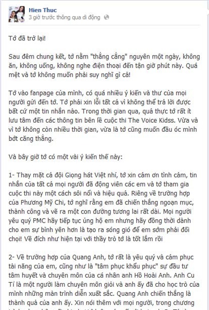 Hiền Thục: Tôi