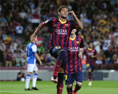 Neymar mở tỷ số ở phút thứ 5. Đây là bàn thắng đầu tiên của tân binh trị giá 57 triệu euro cho Barca tại La Liga.
