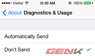 Chức năng gửi báo cáo tới máy chủ Apple.