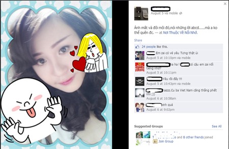 Chàng trai gọi Bà Tưng là vợ yêu và khoe nhiều ảnh của Bà Tưng.