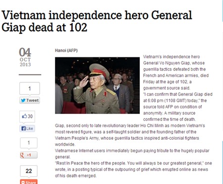Truyền thông nước ngoài tiếc thương Đại tướng Võ Nguyên Giáp 4