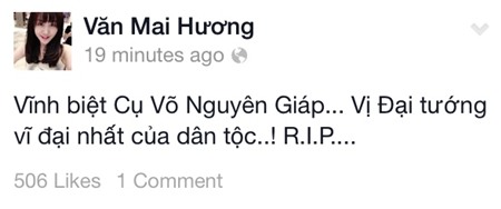 Sao Việt bùi ngùi chia sẻ về tin Đại tướng Võ Nguyên Giáp từ trần | đại tướng Võ Nguyên Giáp qua đời,đại tướng Võ Nguyên Giáp từ trần,đại tướng Võ Nguyên Giáp