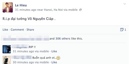 Sao Việt bùi ngùi chia sẻ về tin Đại tướng Võ Nguyên Giáp từ trần | đại tướng Võ Nguyên Giáp qua đời,đại tướng Võ Nguyên Giáp từ trần,đại tướng Võ Nguyên Giáp