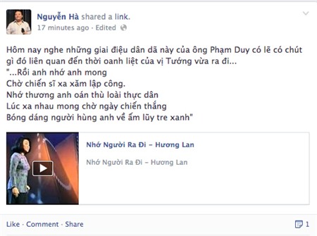 Sao Việt bùi ngùi chia sẻ về tin Đại tướng Võ Nguyên Giáp từ trần | đại tướng Võ Nguyên Giáp qua đời,đại tướng Võ Nguyên Giáp từ trần,đại tướng Võ Nguyên Giáp