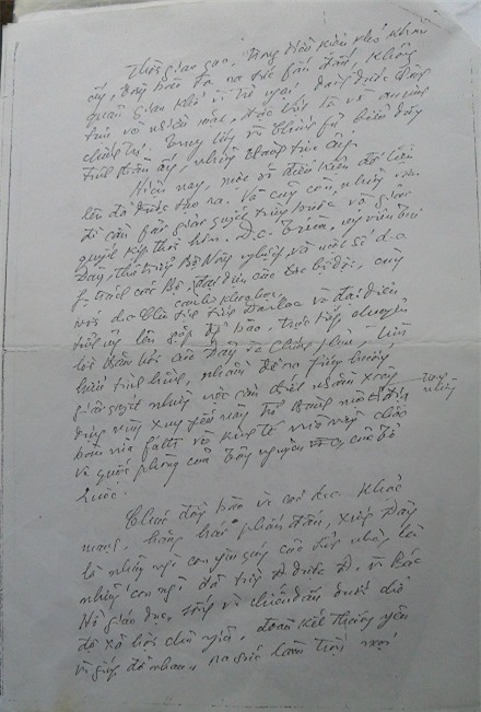 Bức thư của Đại tướng gửi “Anh chị em vùng kinh tế mới Ea Súp”, năm 1978 (bản sao).