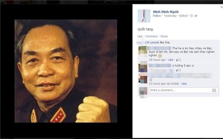 Nghệ sĩ Việt nghiêng mình tưởng nhớ Đại tướng trong ngày Quốc tang 9