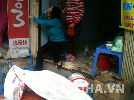 Hiện trường vụ việc mẹ con bà Lê Thị Liên bị hành hung vào sáng 19/10.