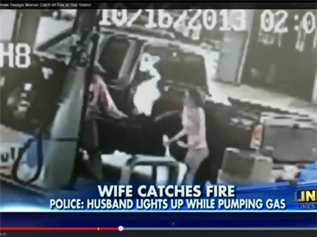 Mỹ: Chồng hút thuốc ở cây xăng khiến vợ bốc cháy 1