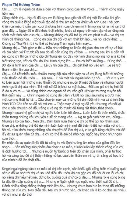 Lý do Hương Tràm