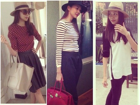 Học Sao Việt diện mũ rộng vành đón xuân - 4