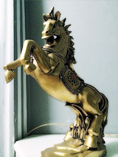 Bức tượng con ngựa bằng đồng trong tư thế phi nước đại được Nguyên Vũ yêu thích nhất.
