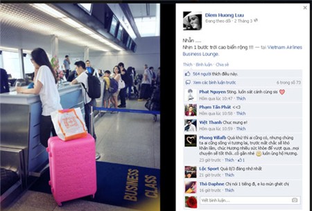 Trước đó, trong khi dư luận đang xôn xao vụ việc bị chồng ly hôn thì HH Diễm Hương đi quay phim. Khi đi, cô đăng một dòng status: Nhẫn .... Nhịn 1 bước trời cao biển rộng !!!