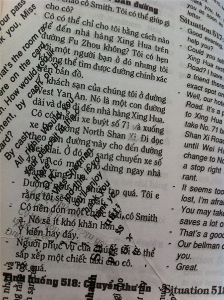 sách bị in lỗi.