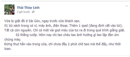 Thái Thùy Linh bức xúc với 2 tên cướp.