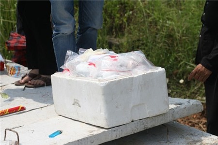 Các xác hài nhi được nhóm thiện nguyện thu gom đưa về nghĩa trang thôn Từ Châu (Thanh Oai - Hà Nội) để chôn cất.