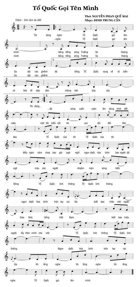 Tổ quốc gọi tên mình - Đinh Trung Cẩn.