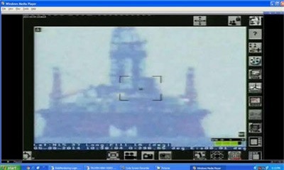 Giàn khoan Hải Dương 981 của Trung Quốc, ảnh chụp lúc 10 giờ 30 phút ngày 9-5-2014.