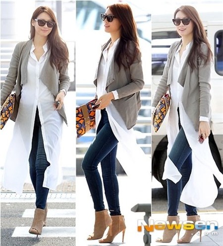 Kim Soo Hyun rất xinh đẹp và mới mẻ với chiếc áo sơ mi dài bất tận.