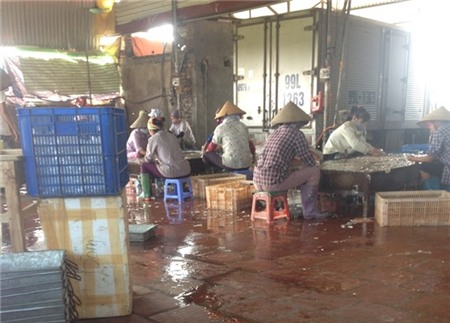 Sản xuất nội tạng lợn cực bẩn trong cơ sở Đông Loan.