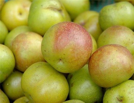 Mận chua (ruột đỏ) trên thị trường hiện đang được trồng tại nhiều tỉnh thành phía Bắc như Lào Cai, Sơn La, Lạng Sơn, Yên Bái thường được gọi là mận hậu, với đặc điểm ruột đỏ, có vị chua. Mận hậu được bày bán trên thị trường hiện nay đều là hàng trong nước, tuy vậy vẫn có một số loại mận Trung Quốc tràn vào thị trường. Như loại mận quả to màu xanh thường được gọi là mận lai đào, khi chín vỏ, ruột có màu vàng, xanh hoàn toàn khác mận hậu trồng trong nước. Loại mận này cũng từng bị phát hiện có chất Carbendazim - được sử dụng như một loại thuốc diệt nấm, có thể gây vô sinh - vượt mức tối đa cho phép.